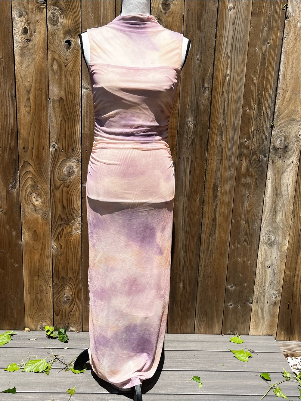 Brand New SHEIN X Sleeveless Tie-Dye Maxi Dress in Soft Pastel Pinks & Lavender